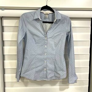 H&M Long Sleeve Button Down Shirt, Polka dot print, size 6